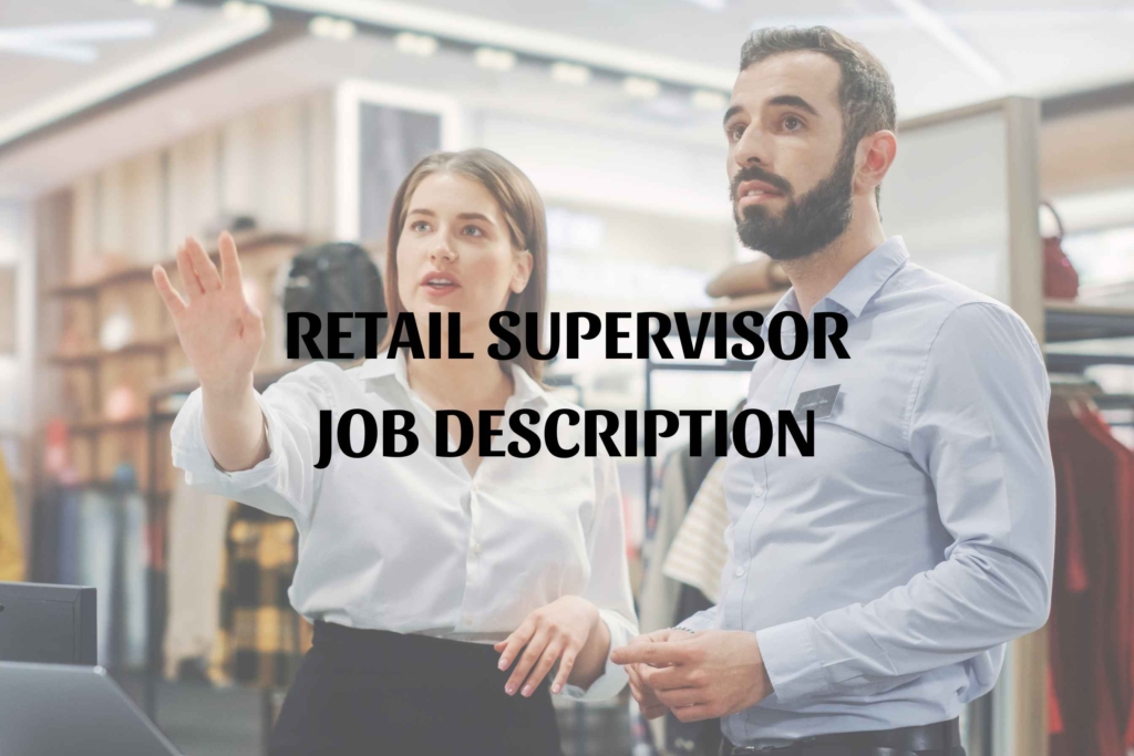 Retail Supervisor Job Description Pdf