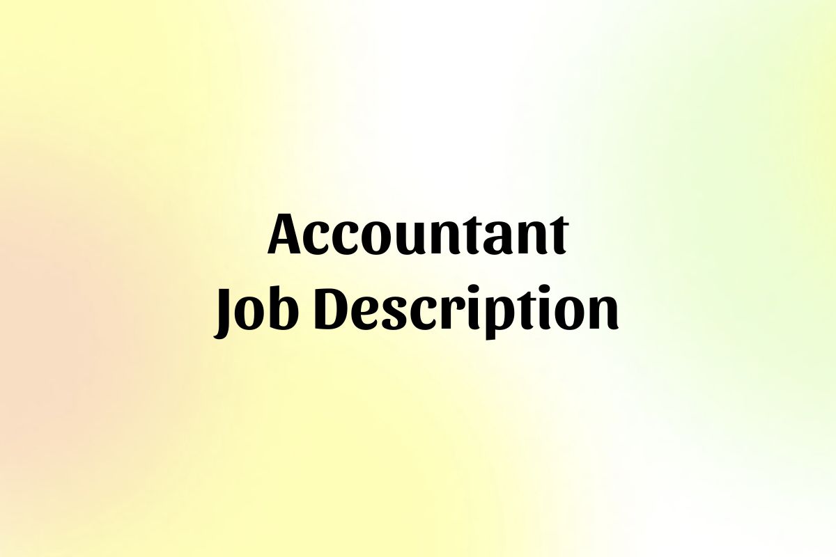 Accountant Job Description Template